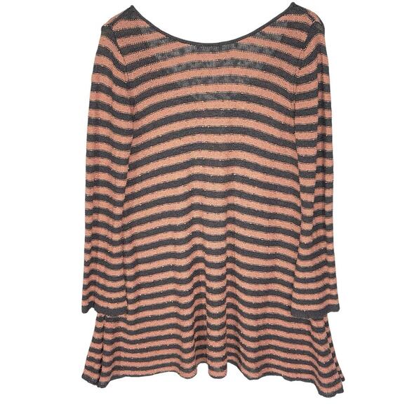 FREE PEOPLE Women’s Gray Striped Sweater Tunic Dress small - Picture 2 of 6